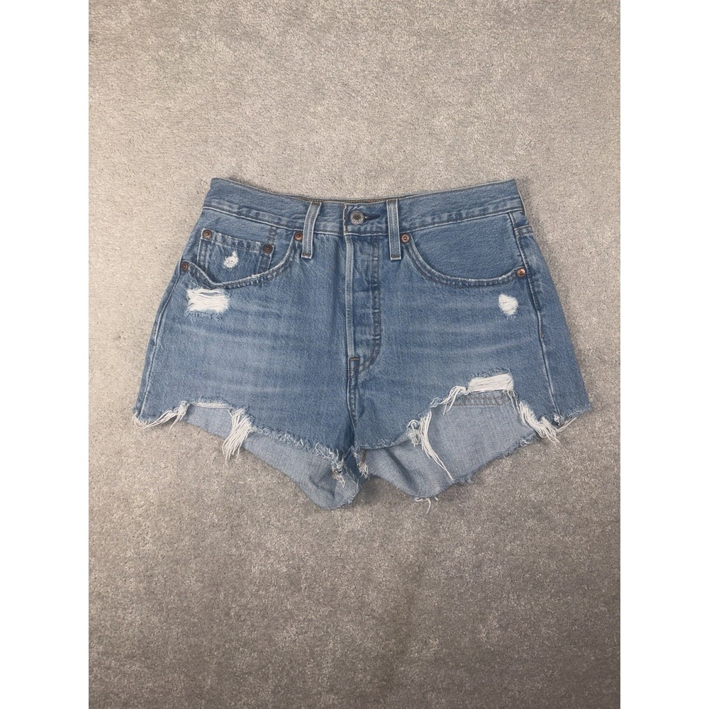levis 501 shorts womens cut off button fly mid rise 26
